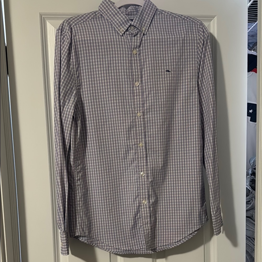 Vineyard Vines Blue and White Casual Button Down Shirt